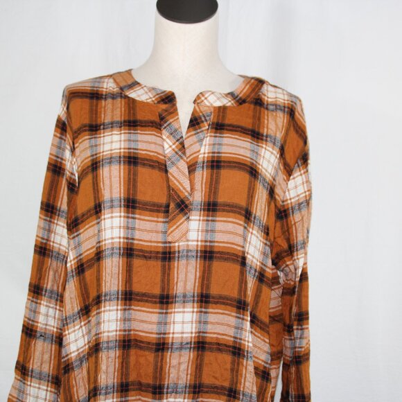 JANE + DELANEY Oversized Plaid Button Down Top Size Large NWT - Picture 3 of 11